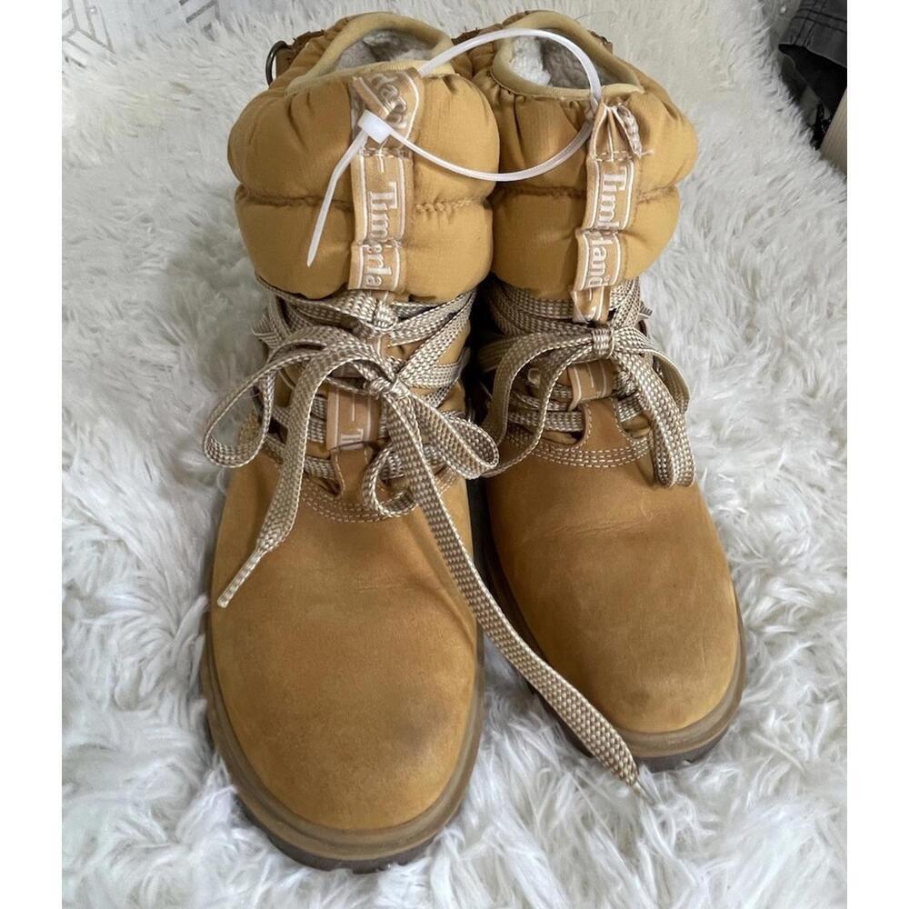 Timberland 650 Women’s Wheat Suede Leather Fleece Insulated Winter Boots Sz 7 - Picture 2 of 9